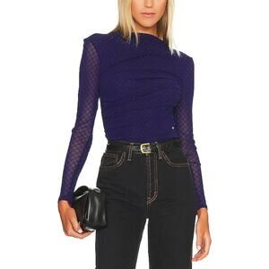 Enza Costa 'Mech' Blue Twist Mesh Top Size S